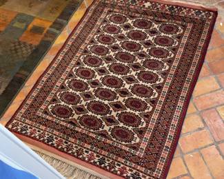 Handwoven Pakistani Bokhara-Style Wool Rug, 44” × 64”