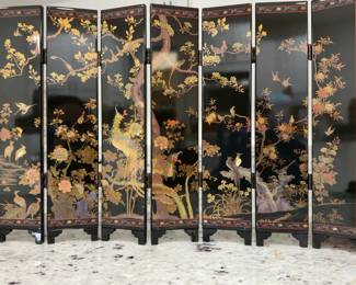 Chinese Lacquer Tabletop Folding Screen