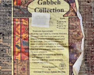 Gabboth Collection 100% Olefin 8’ x 11’ Oriental Rug Made in Egypt - Traditional Teal & Mauve Patterned Area Rug with Fringe