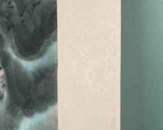 ‘Fall’ (16” x 65”) Original Asian Landscape Scroll Painting on Silk with Mountains and Pine Trees