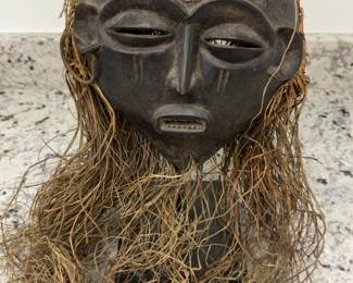 Songye Ceremonial Mask with Raffia, Democratic Republic of the Congo, Mid-20th Century