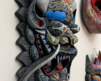 16” Chinese Dragon Theatrical Mask, Late 20th Century