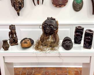 Songye Ceremonial Mask with Raffia, Democratic Republic of the Congo, Mid-20th Century