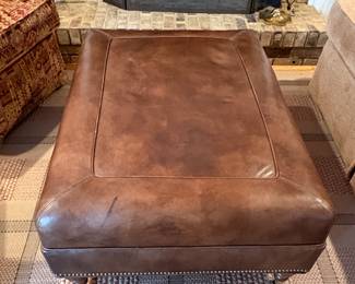 Leather ottoman 