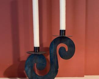Metal art candelabra