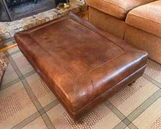 Leather ottoman