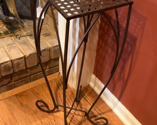 Pair of metal plant stands 