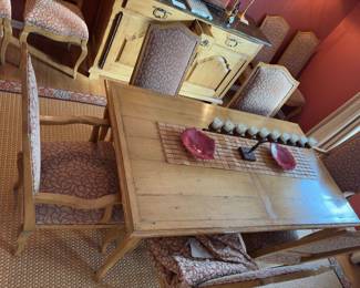 Guy Chaddock dining room set 10 chairs w/ 2 leafs