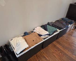 Lots of athletic/outdoor men’s clothing: KUHL, Columbia, Patagonia, North Face etc