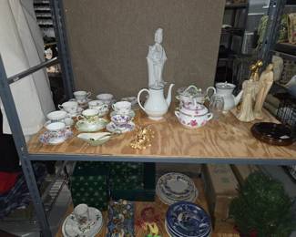 Lots of china tea cup sets,  2 Herend pieces plus much more