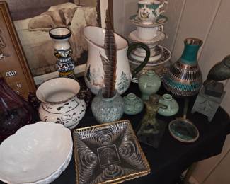 Navajo Pottery, Hazel-Atlas glass plates, 