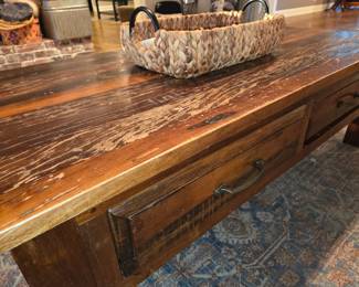 Rustic 2 drawer coffee table