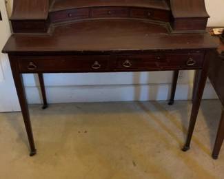 Vintage Mahogany Finish Secretary Desk with Hutch