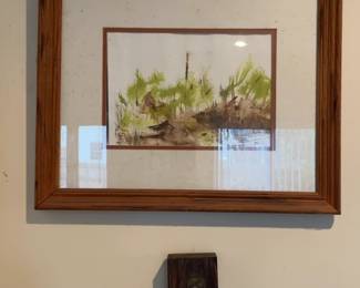 Framed Watercolor Landscape Art Print - Abstract Nature Scene