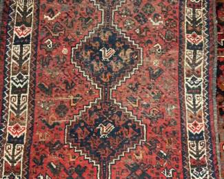 Hand-Knotted Tribal Rug with Geometric Medallions - 41” x 56”