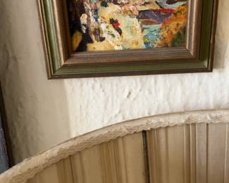 Small Framed Oil Painting of Grand Canyon Landscape with Trail Riders