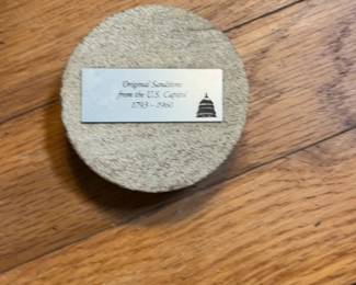 Original Sandstone Coaster from the U.S. Capitol 1793-1960