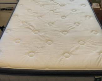 Zinus Twin Size Tufted Mattress with Dark Wood Bed Frame