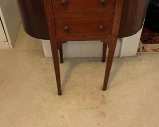 Vintage Drop-Leaf Side Table with Two Drawers