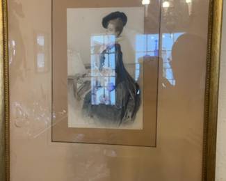 Vintage-Style Woman Figure Cutout Framed Print