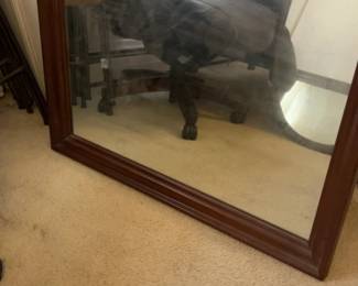 Heavy Mirror with Wood Frame