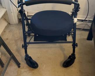 Carex Adjustable Folding Mobility Walker with Front Wheels
