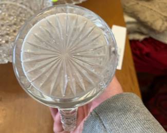 American Brilliant Period cut glass pitcher with a sterling silver mount