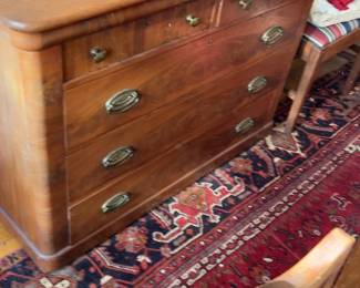Antique Empire Style Mahogany Chest of Drawers 47 x 20  x 35