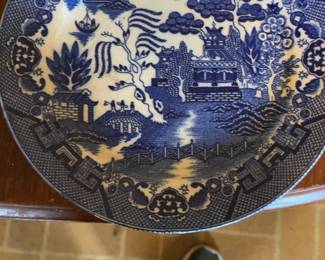 Vintage Japanese Blue Willow Pattern Plates Set of 4