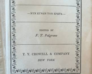 Songs and Sonnets by William Shakespeare, Edited by F. T. Palgrave (T. Y. Crowell & Co.)