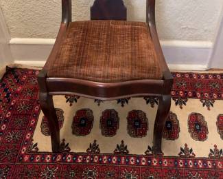 Vintage Mahogany Empire Style Side Chair with Upholstered Seat