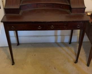 Vintage Mahogany Finish Secretary Desk with Hutch