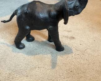 Small Wooden Elephant Figurine with Raised Trunk