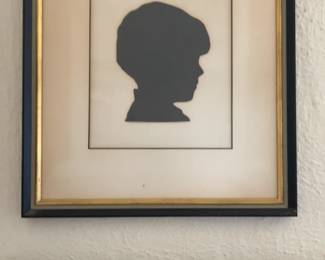 Framed Vintage Silhouette Portrait of Young Boy