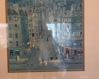 Framed Michel Delacroix Paris Cityscape Print