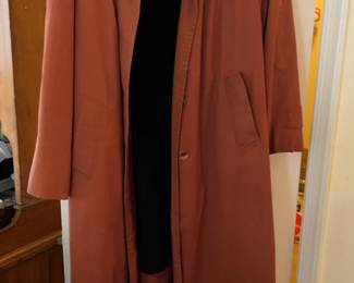 Vintage Rust Orange Trench Coat with Removable Liner