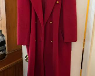 Vintage J.G. Hook Red Double-Breasted Wool Coat