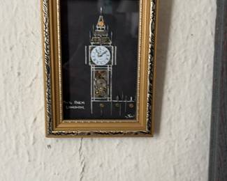 Framed Watch Parts Art - Big Ben London Steampunk Wall Decor