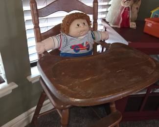 Antique ladder back high-chair