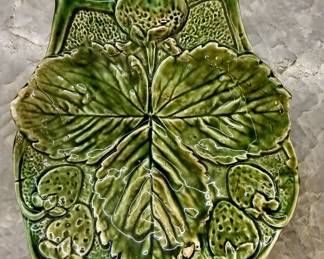 Circa 1880s majolica strawberry plate