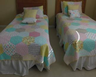 twin beds and bedding