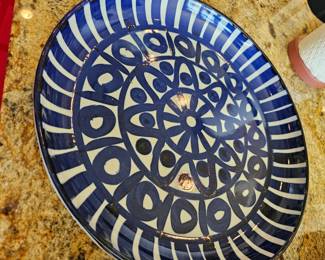 Danks Arabesque large blue and white plate