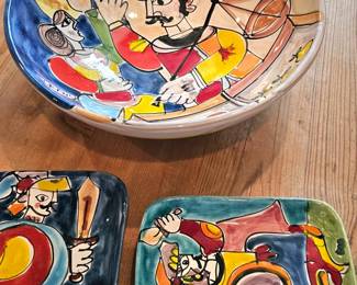 hand painted La Musica Italian art pottery