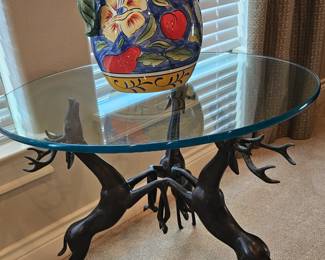 one of the unique side table with glass topper