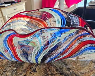 large one-of-a-kind glass bowl