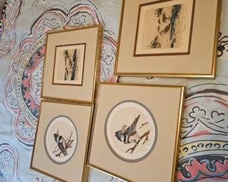 Set of vintage bord prints