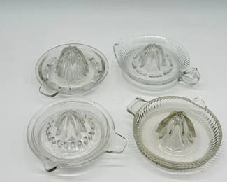 73 VintageClearGlassCitrusJuicers