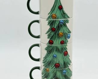 59 ChristmasTreeHolidayStackingMugSet