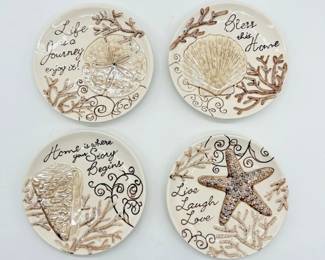 87 Setof4SeaCreaturesCeramicAppetizerPlates