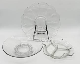 55 VintageClearGlassServingDishes